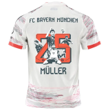 25-26 Bayern Away Muller #25 Print Picture Number Fans Soccer Jersey