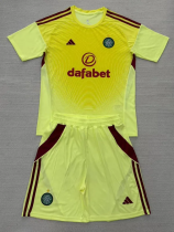 25-26 Celtic Yellow Goalkeeper Kids Soccer Jersey