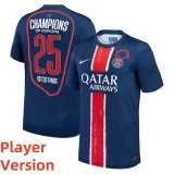 24-25 PSG Home Champions Of Europe 25 ICI C'EST Paris Player Version Soccer Jersey
