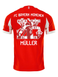 25-26 Bayern Home Muller #25 Print Picture Number Fans Soccer Jersey*球迷