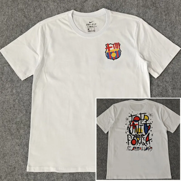25-26 BAR White High Quality Casual T-Shirt #圆领涂鸦