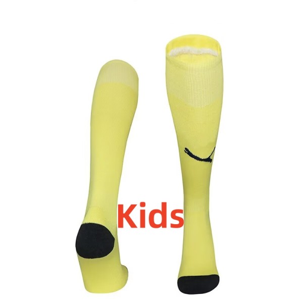 25-26 Man City Yellow Goalkeeper Kids Socks