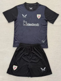 25-26 Bilbao Black Goalkeeper Kids Soccer Jersey