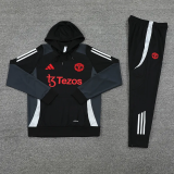 24-25 Man Utd Black Hoodie Tracksuit (卫衣套装)