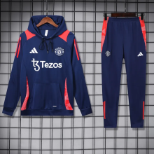 24-25 Man Utd Royal blue Hoodie Tracksuit (卫衣套装)