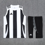 2025 AD White Black Tank Top And Shorts Suit