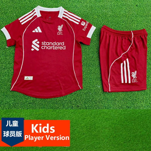 25-26 LIV Home Kids Player Version Soccer Jersey 1:1 Thai Quality (球员童装)