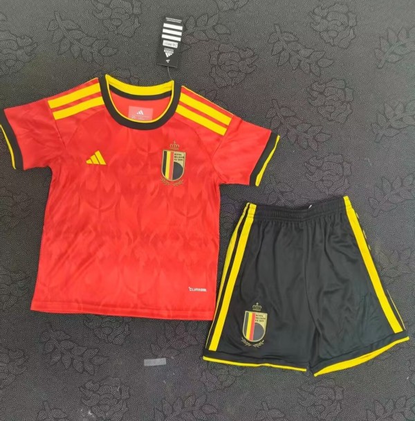 25-26 Belgium Home Kids Soccer Jersey
