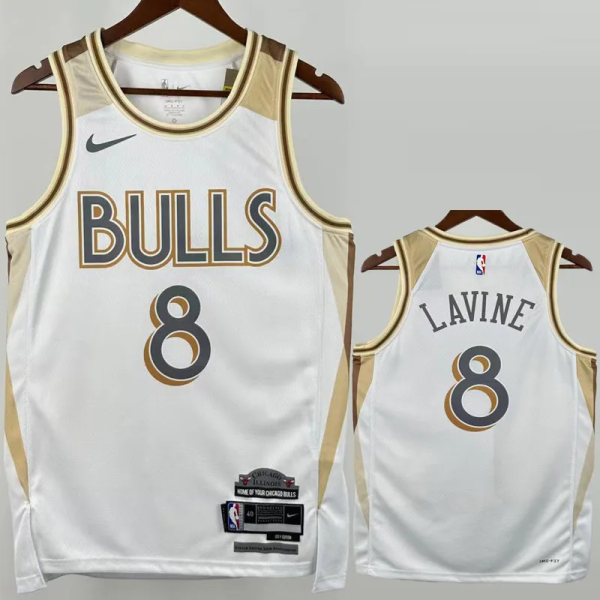 24-25 BULLS LAVINE #8 White City Edition Top Quality Hot Pressing NBA Jersey