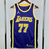 Lakers DONCIC #77 Blue Top Quality Hot Pressing NBA Jersey (Trapeze Edition) 飞人版