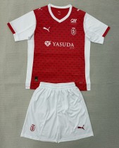 25-26 Stade Reims Home Kids Soccer Jersey