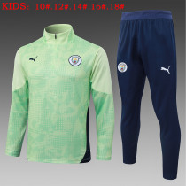 25-26 Man City High Quality Kids Half Pull Tracksuit