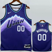 25-26 JAZZ MARKKANEN #00 Purple Top Quality Hot Pressing NBA Jersey