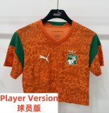 2026 Cote d'Ivoire Home Women Player Version Cheerleading Short-sleeved (女)