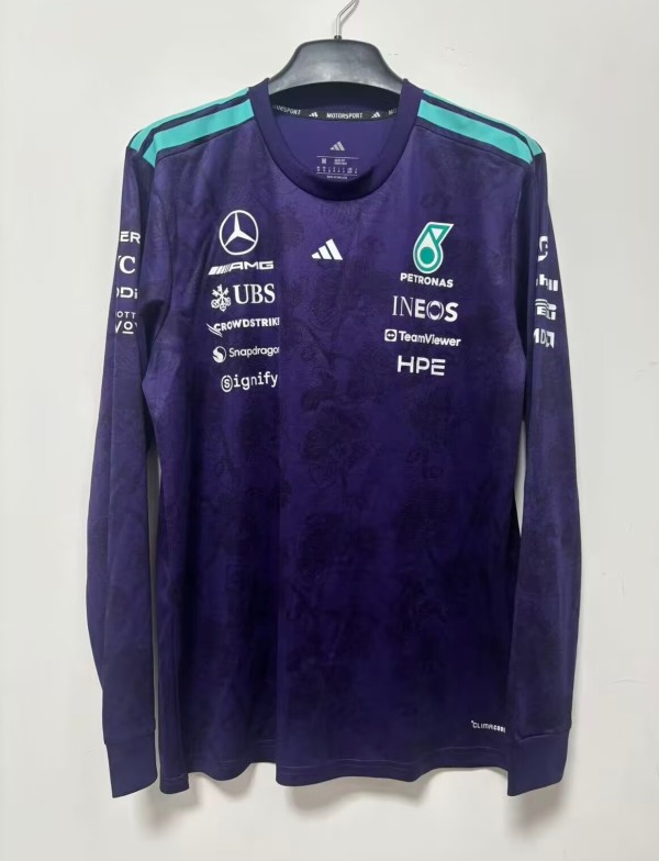 2026 F1 Benz New Pattern Long Sleeve Racing Suit