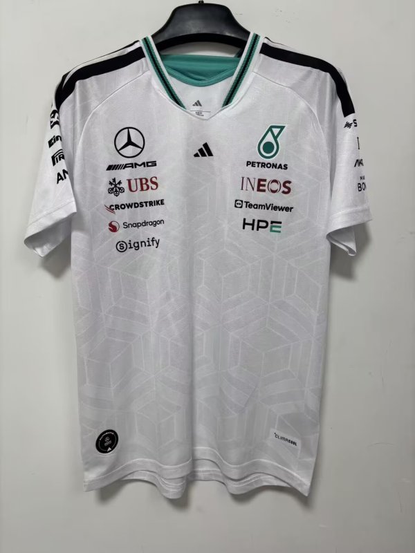 2026 F1 Benz New Pattern Short Sleeve Racing Suit