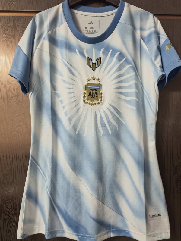 26-27 Argentina White Blue Special Edition Women Fans Soccer Jersey (女)
