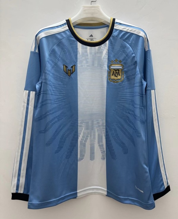 26-27 Argentina Messi Farewell Match Long Sleeve Fans Soccer Jersey(长袖)