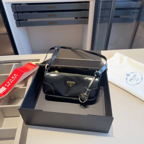 Prada's new oil wax leather stick bag~crossbody bag