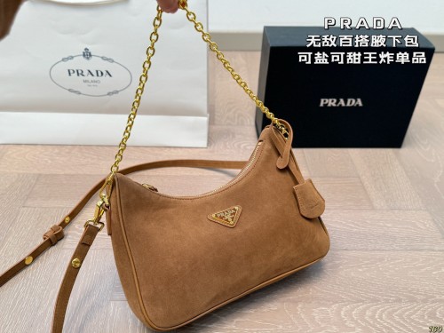 Prada underarm bag with plush matte texture