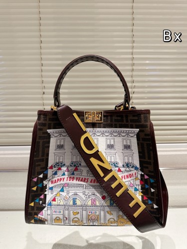 Fendi's 88th anniversary Fendi handbag is a sleek, textured bag trimmed with a bright-line silhouette.