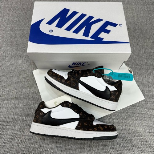 Air Jordan 1 Low Barb lv co-branded White Brown Barb
