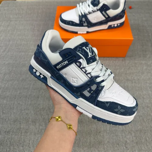 LV Louis Vuitton Trainer white blue size36-44 rubber outsole