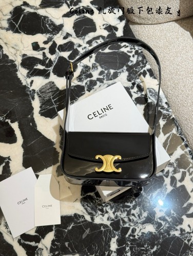 CELINE New Goods| TERENCE Cowhide Lacquered Luminous Shoulder, Underarm Bag
