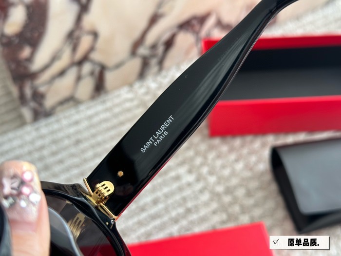 SAINT LAURENT LOGO personalised airy elegance plate frame butterfly sunglasses black