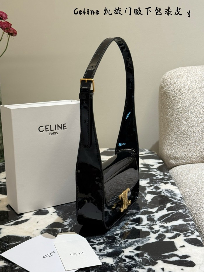 CELINE New Goods| TERENCE Cowhide Lacquered Luminous Shoulder, Underarm Bag