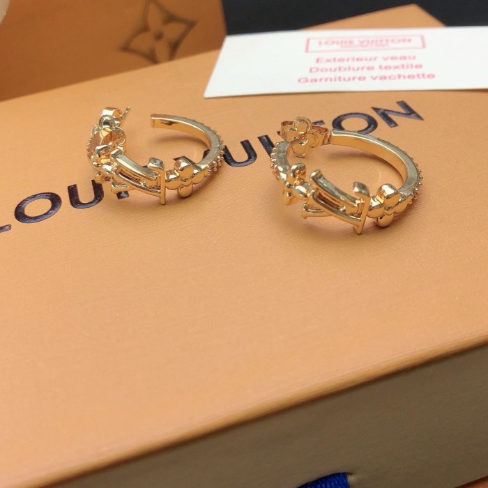 Louis Vuitton lv monogrammed stud earrings