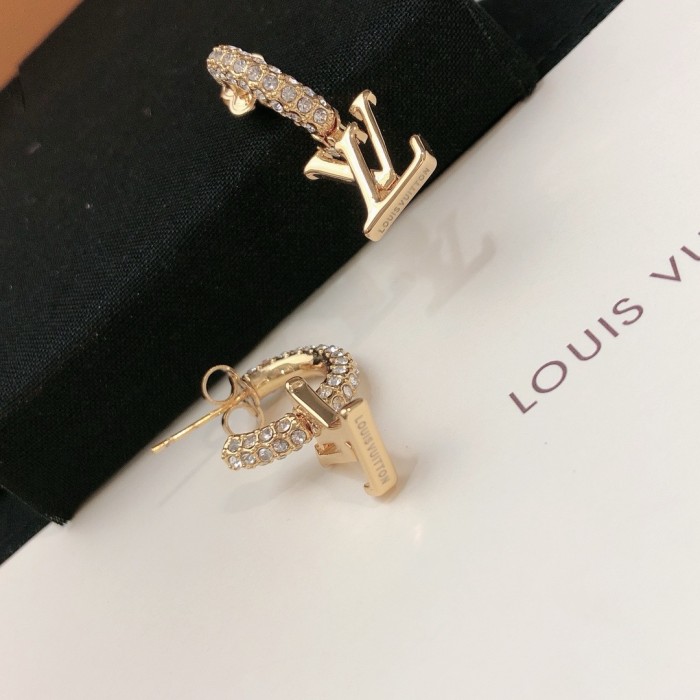 Louis Vuitton lv monogrammed stud earrings