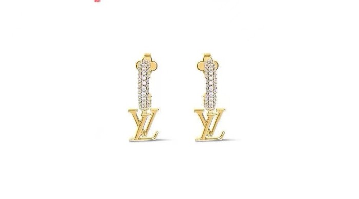 Louis Vuitton lv monogrammed stud earrings