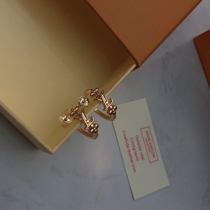 Louis Vuitton lv monogrammed stud earrings