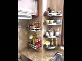 Silver Single-Layer Wall-Mounted Kitchen Spice Rack Wall Mount Organize