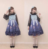Grove Deer -Star Dust- Sweet Lolita Constellation Themed JSK Jumper Skirt Dresses Version I from Different Hemline