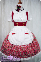 Chess Story -Cherry&Straberry- Sweet Lolita Salopettes With Apron