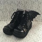 Antaina - Punk Lolita High Platform Short Boots With Devil Wings