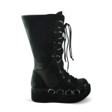 Antaina - Punk Lolita Side Zippers High Platform Boots With Metal Buckles