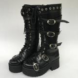 Antaina - Punk Lolita Metal Belt Buckles High Platform Boots