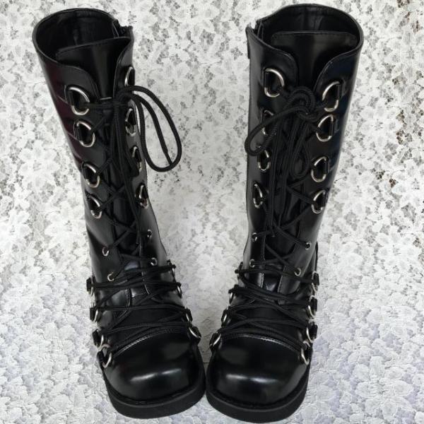Antaina - Punk Lolita High Platform Boots With Metal Buckles