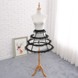 A-line Shaped Bell Shaped 47cm Long Adjustable Puffy Level Ruffled Birdcage Lolita Petticoat