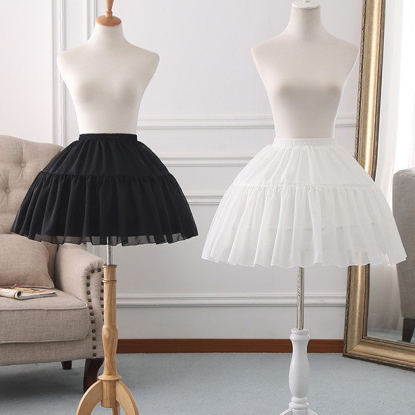 Bell Shaped A-line Shaped 46cm Long Adjustable Puffy Level Chiffon  Lolita Petticoat
