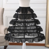 A-line Shaped Bell Shaped 60cm Long Adjustable Puffy Level Ruffled Birdcage Lolita Petticoat