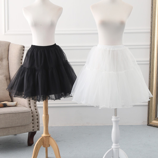 A-line Shaped 48cm Long Glass Yarn Puffy Lolita Petticoat