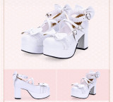 Angelic Imprint - Sweet 8cm High Chunky Heel Platform Round Toe  Lolita Shoes with Bow