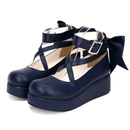 Angelic Imprint - Sweet  5cm Mid Heel Platform Round Toe Lolita Shoes with Bow
