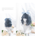 Alice Garden - Mermaid Sweet 70cm Long and 33cm Short Curly Wavy Greyish Blue Lolita Wig