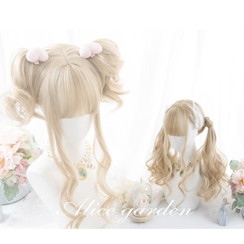US$ 19.99 - Alice Garden - 62cm Long and 32cm Short Curly Wavy Blonde  Lolita Wig - m.lolitaknot.com