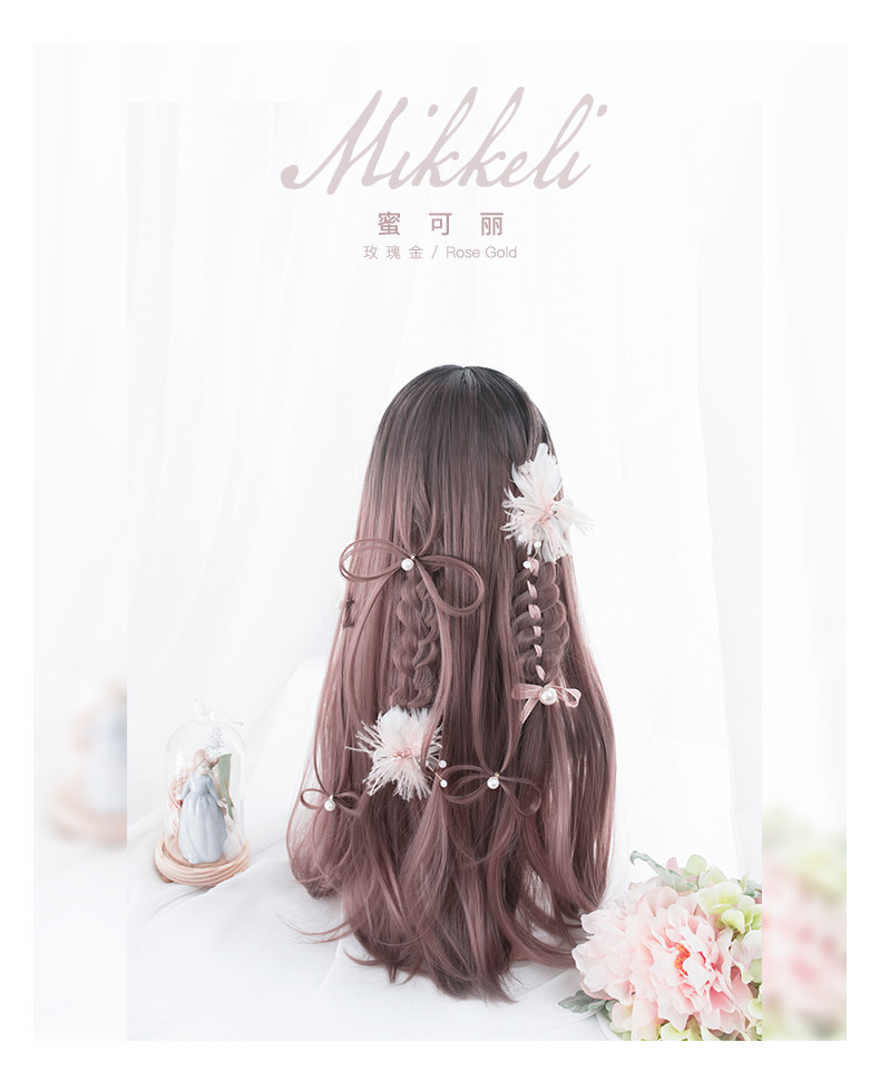 Us 20 99 Alice Garden Mikkeli 60cm Long Straight Rose Gold Lolita Wig M Lolitaknot Com